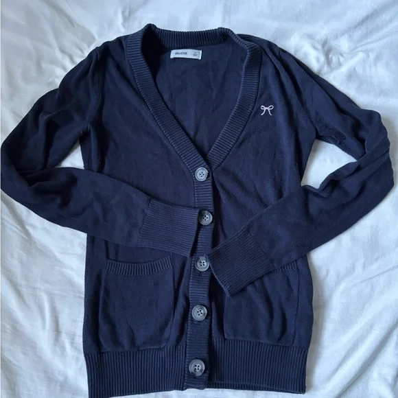 Hollister Navy Cardigan Sweater - Picture 2 of 4